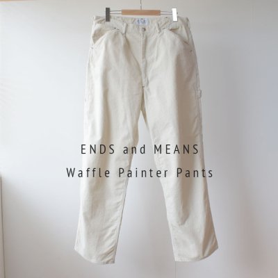 ENDS and MEANS 2023AW Waffle Painter Pants   - Ivory -