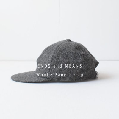 【ENDS and MEANS】WOOL 6 PANELS CAP  2023AW - Mix Charcoal -