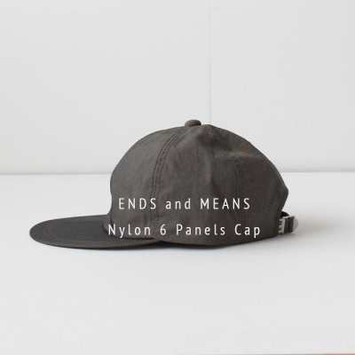 ENDS and MEANSNYLON 6 PANELS CAP  2023AW   - Charcoal Brown -