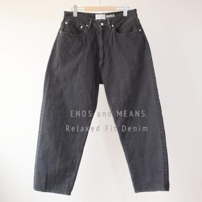 ENDS and MEANS  Relaxed fit 5 Pockets DENIM   - Washed Black -