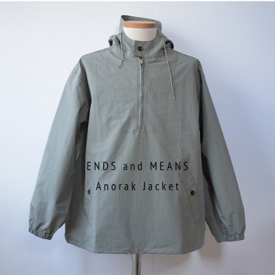 <img class='new_mark_img1' src='https://img.shop-pro.jp/img/new/icons14.gif' style='border:none;display:inline;margin:0px;padding:0px;width:auto;' />【ENDS and MEANS】 Anorak Jacket  2024SS　- Sage -