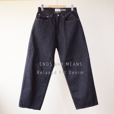 ENDS and MEANS  Relaxed fit 5 Pockets DENIM   - Indigo -