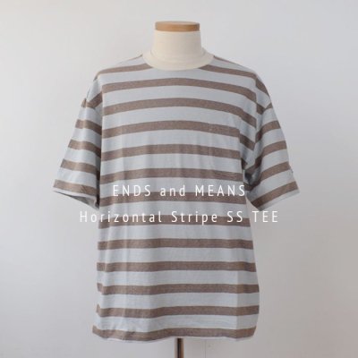 ENDS and MEANSHorizontal Stripe S/S TEE  2024SS  - Sax Stripe -