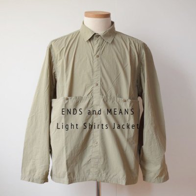<img class='new_mark_img1' src='https://img.shop-pro.jp/img/new/icons14.gif' style='border:none;display:inline;margin:0px;padding:0px;width:auto;' />ENDS and MEANS2024SS Light Shirts Jacket    - Olive -