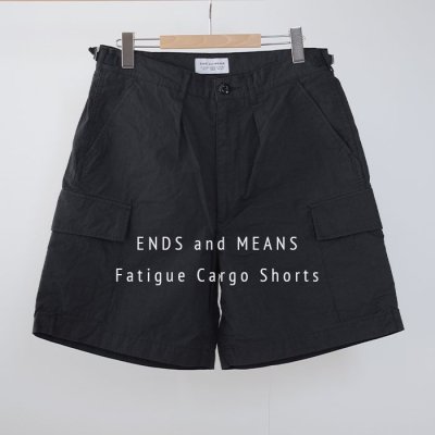 ENDS and MEANS2024SS Fatigue Cargo Shorts- Fade Black -