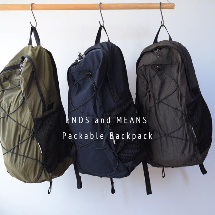 ENDS and MEANS】2024SS Packable Nylon Backpack - 3 Colors - ENDS and MEANS】2024SS Packable Nylon Backpack - 3 Colors -