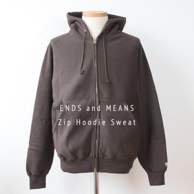 ENDS and MEANS2024AW ZIP HOODIE SWEAT  - Dark Chocolate -