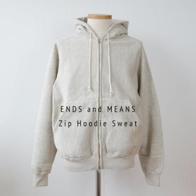 Sale30%ENDS and MEANS 2024AW ZIP HOODIE SWEAT  - Porridge -
