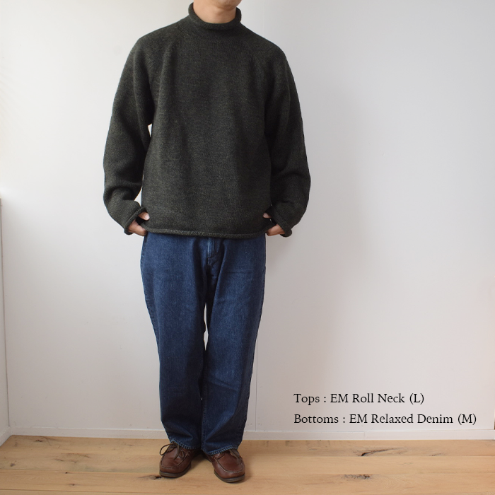 ENDS and MEANS】2024AW Roll Neck Knit - Mix Green - ENDS and MEANS】2024AW Roll Neck Knit - Mix Green -