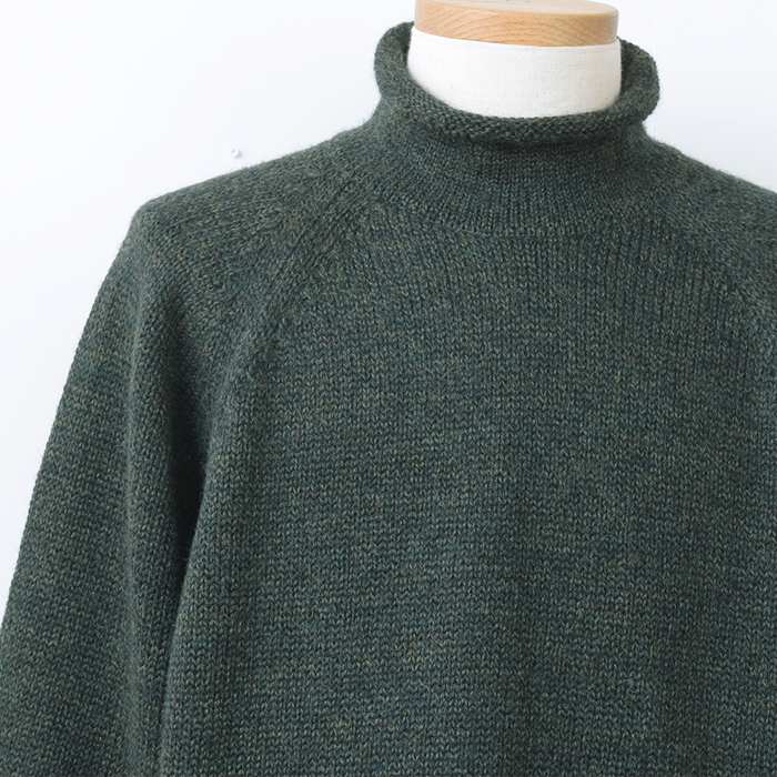 ENDS and MEANS】2024AW Roll Neck Knit - Mix Green - ENDS and MEANS】2024AW Roll Neck Knit - Mix Green -