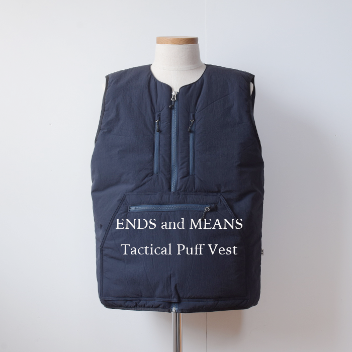 ENDS and MEANS】2024AW Tactical Puff Vest - Navy - ENDS and MEANS】2024AW Tactical Puff Vest - Navy -