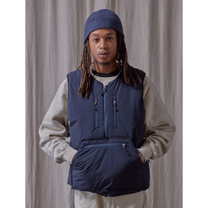 ENDS and MEANS】2024AW Tactical Puff Vest - Navy -