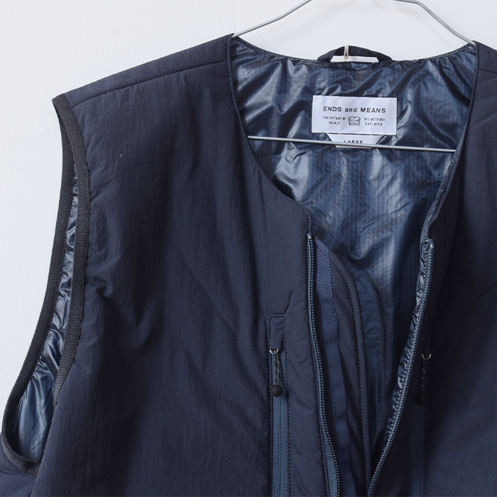 ENDS and MEANS】2024AW Tactical Puff Vest - Navy - ENDS and MEANS】2024AW Tactical Puff Vest - Navy -