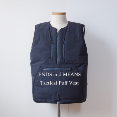 <img class='new_mark_img1' src='https://img.shop-pro.jp/img/new/icons14.gif' style='border:none;display:inline;margin:0px;padding:0px;width:auto;' />ENDS and MEANS2024AW Tactical Puff Vest   - Navy -