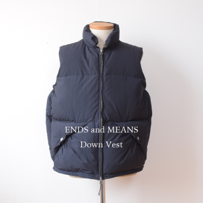ENDS and MEANS2024AW Down Vest   - Navy -