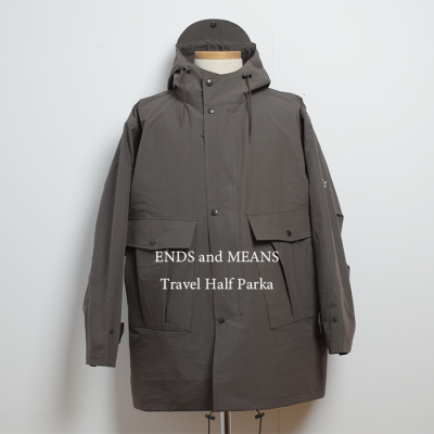 ENDS and MEANS 2025SS Travel Half Parka   - African Black -