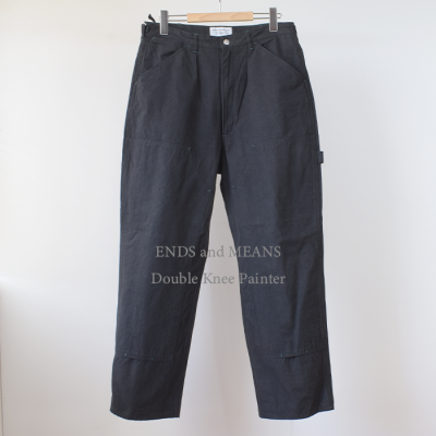 ENDS and MEANS2025SS DOUBLE KNEE PAINTER PANTS- Black -