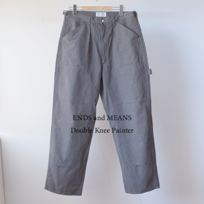 ENDS and MEANS2025SS DOUBLE KNEE PAINTER PANTS- Gray -