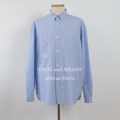 ENDS and MEANS2025SS Aldous Shirts   - Sax Stripe -