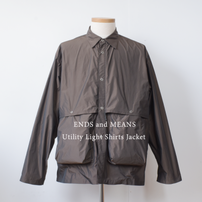 ENDS and MEANSUtility Light Shirts Jacket  - Dark Brown -