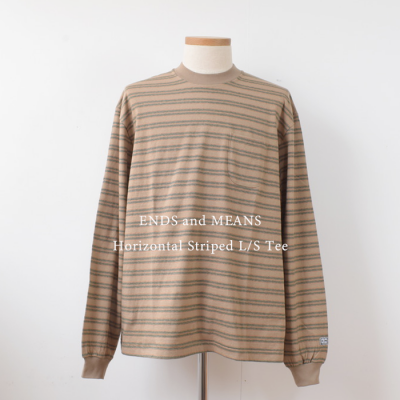 ENDS and MEANS Horizontal Striped LS TEE   - Brown -