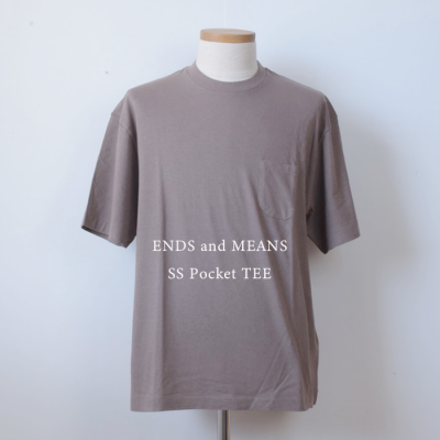 ENDS and MEANS SS POCKET TEE   - Dull Brown -