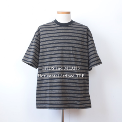 ENDS and MEANS Horizontal Striped SS TEE   - Black -