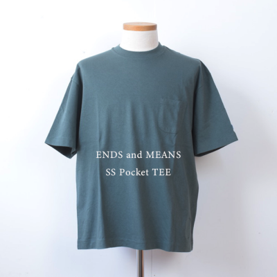 ENDS and MEANS SS POCKET TEE   - Dull Green -