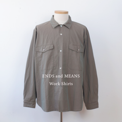 ENDS and MEANS2025SS  Work Shirts   - Khaki -