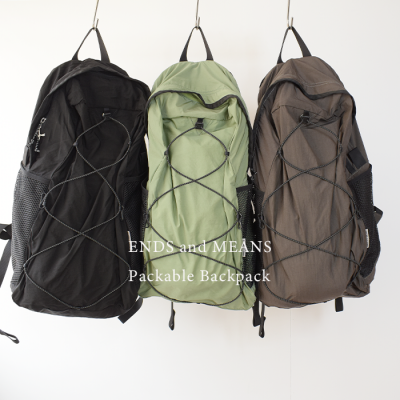 ENDS and MEANS2025SS Packable Nylon Backpack   - 3 Colors -