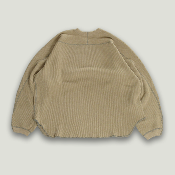 ENDS and MEANS】 Waffle Thermal LS TEE - Brown Beige -