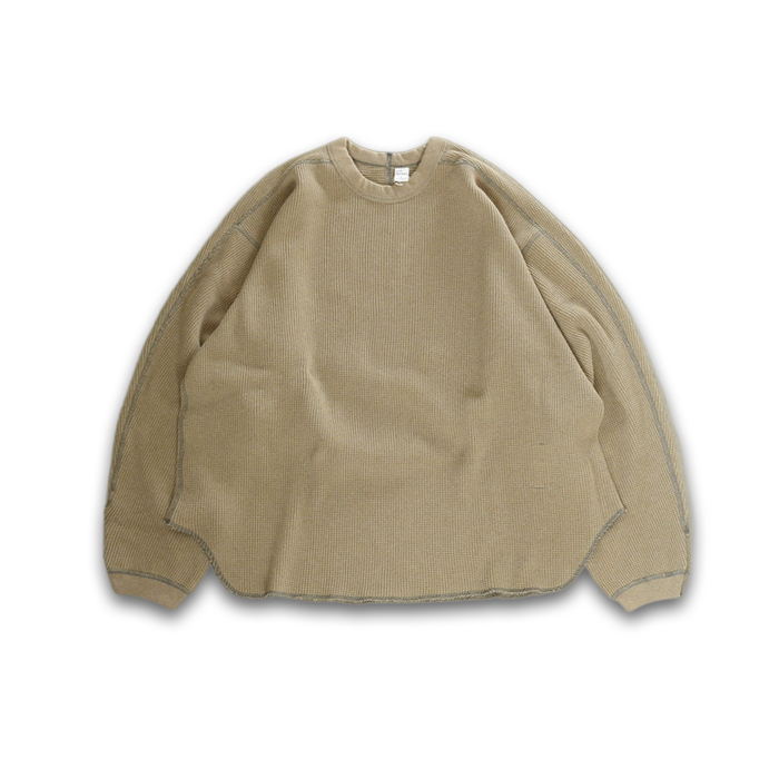 ENDS and MEANS Waffle Thermal LS TEE   - Brown Beige -