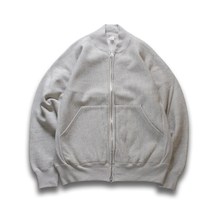 【ENDS and MEANS】 2025AW ZIP RIB NECK SWEAT  - Porridge -