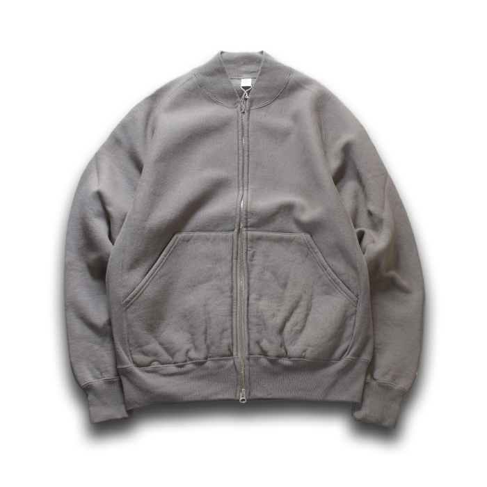 【ENDS and MEANS】 2025AW ZIP RIB NECK SWEAT  - Slate Gray -