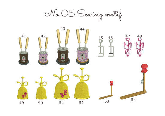 刺繍データダウンロード】1-03 Sewing motif - ミシン刺繍と 刺繍データダウンロード】1-03 Sewing motif - ミシン刺繍と