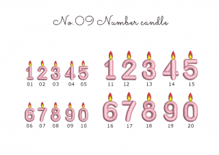 【刺繍データダウンロード】2-06 Number candle