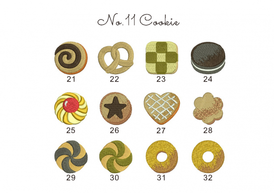 刺繍データダウンロード】2-07 Cookie - ミシン刺繍と 刺繍データダウンロード】2-07 Cookie - ミシン刺繍と