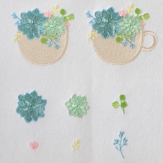 succulent plant(多肉植物)刺繍データ - ミシン刺繍と succulent plant(多肉植物)刺繍データ - ミシン刺繍と