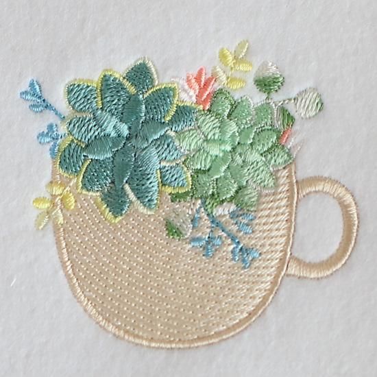 succulent plant(多肉植物)刺繍データ - ミシン刺繍と succulent plant(多肉植物)刺繍データ - ミシン刺繍と