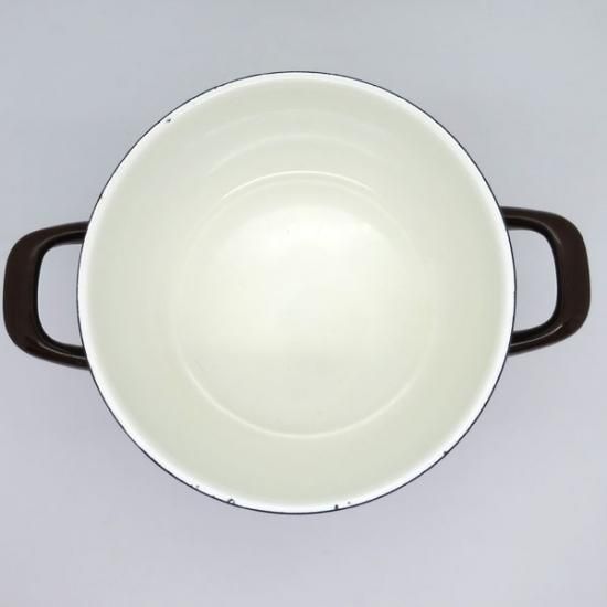 ビンテージ FINEL/ARABIA ホーロー オーバル型 両手鍋 白 C 1960年代