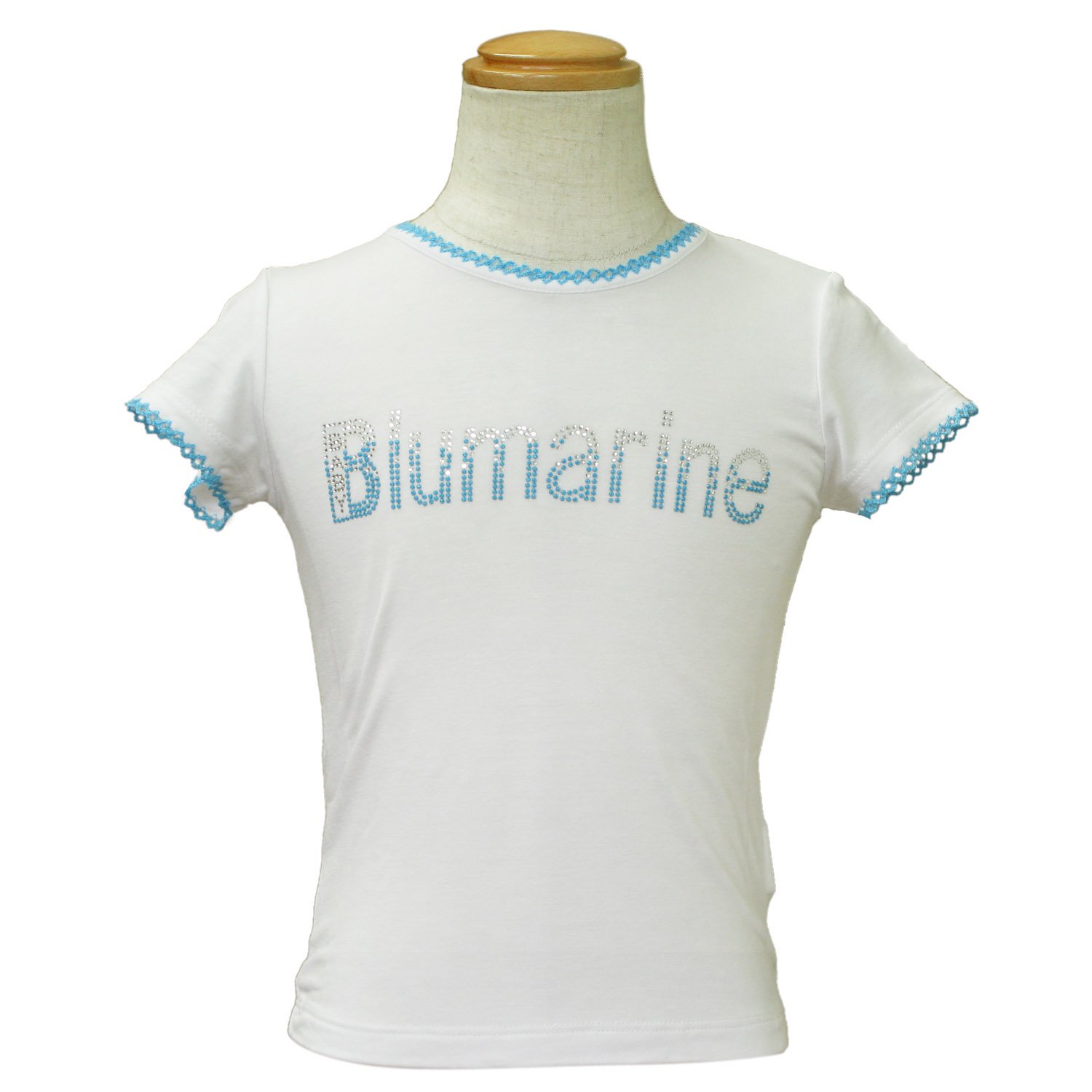 ブルマリン BLUMARINE ラインストーンロゴ レース カットソー 新品タグ