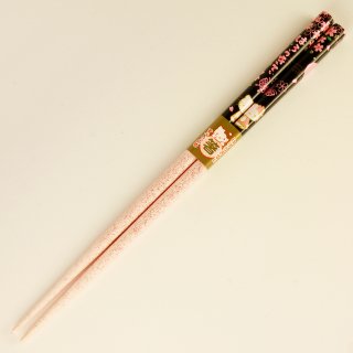 桜10ハローキティ ラメ箸 黒 18cm