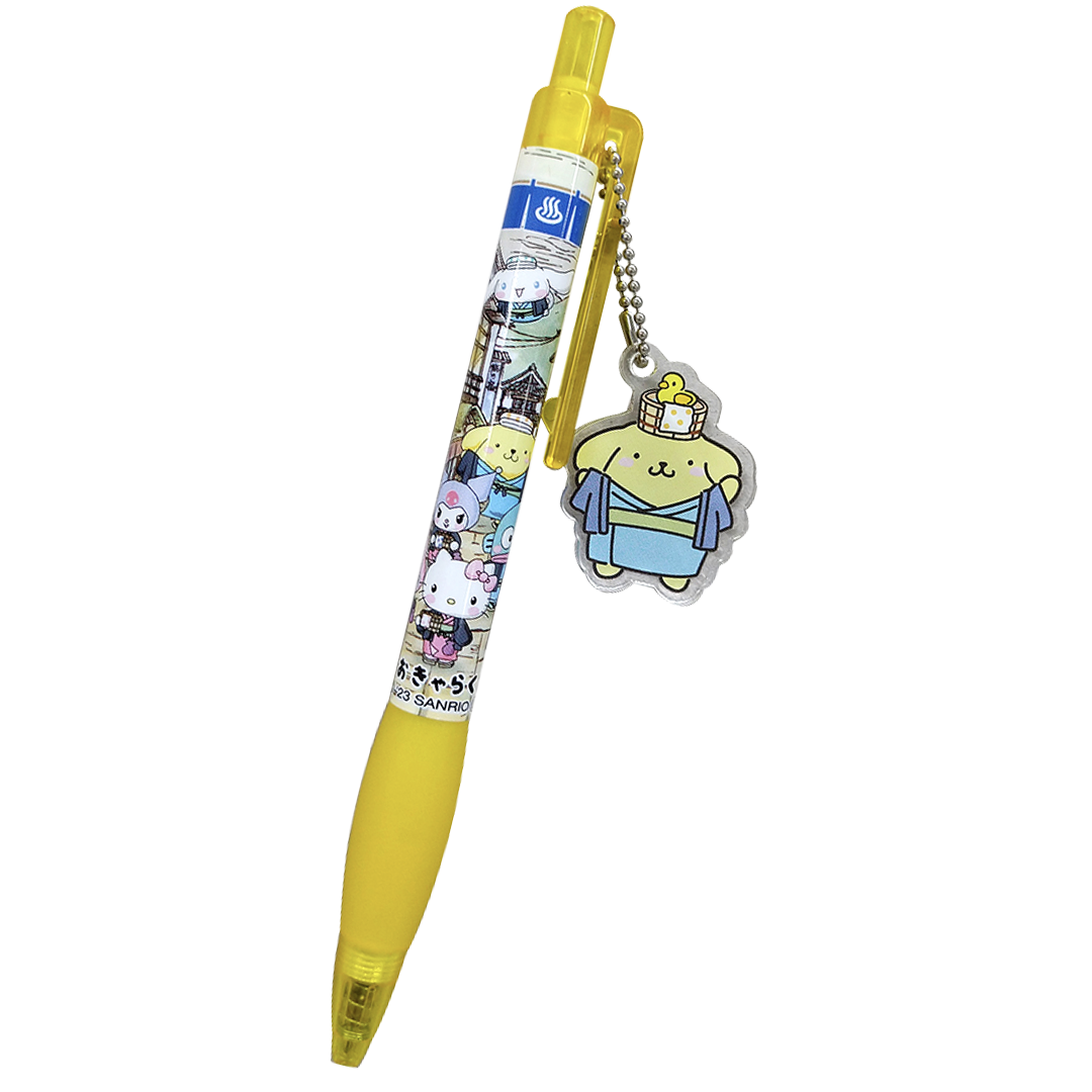 サンリオキャラクターズ温泉アクリルパーツ付ボールペン ポムポム
