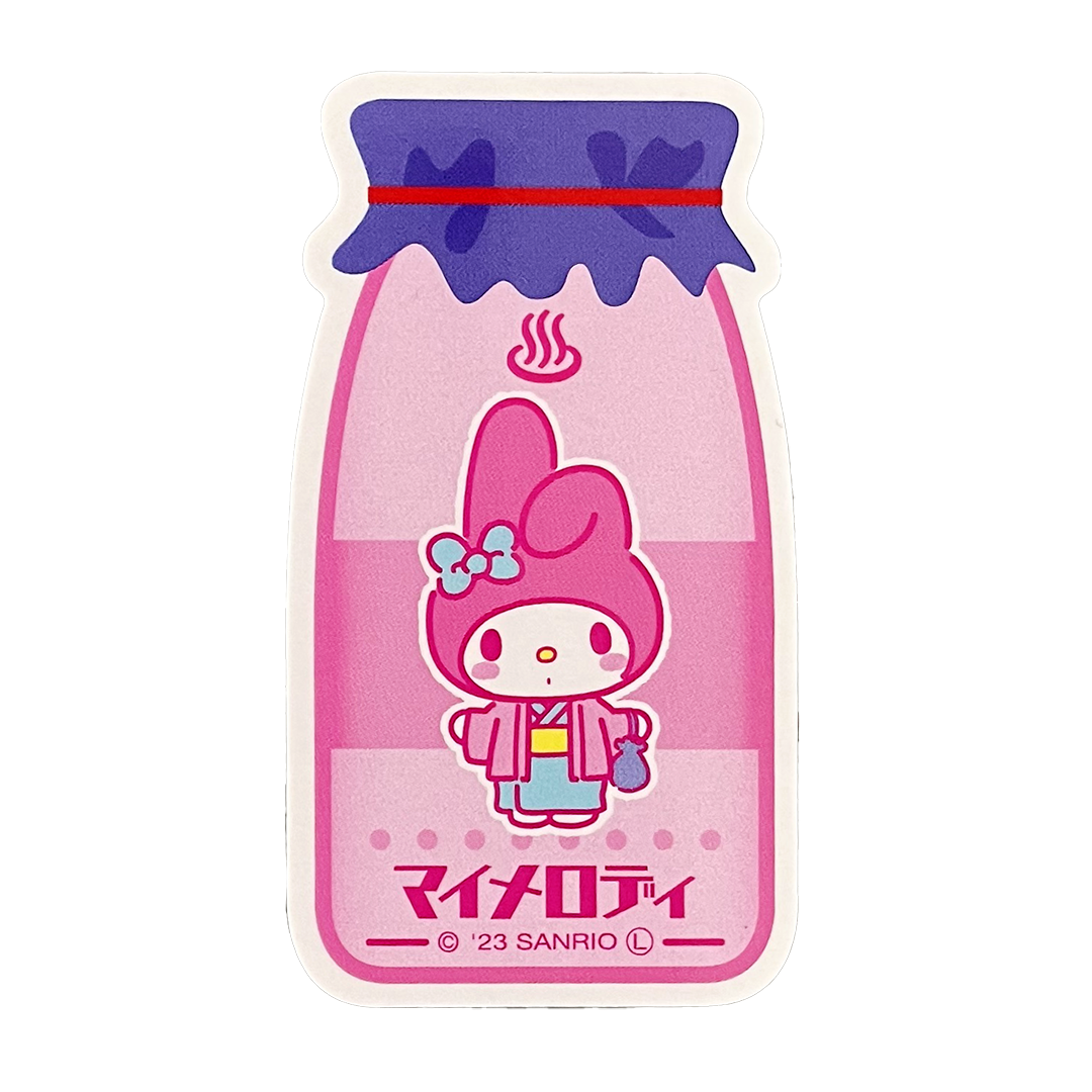 サンリオキャラクターズ 温泉ステッカーＳ牛乳瓶 マイメロディ