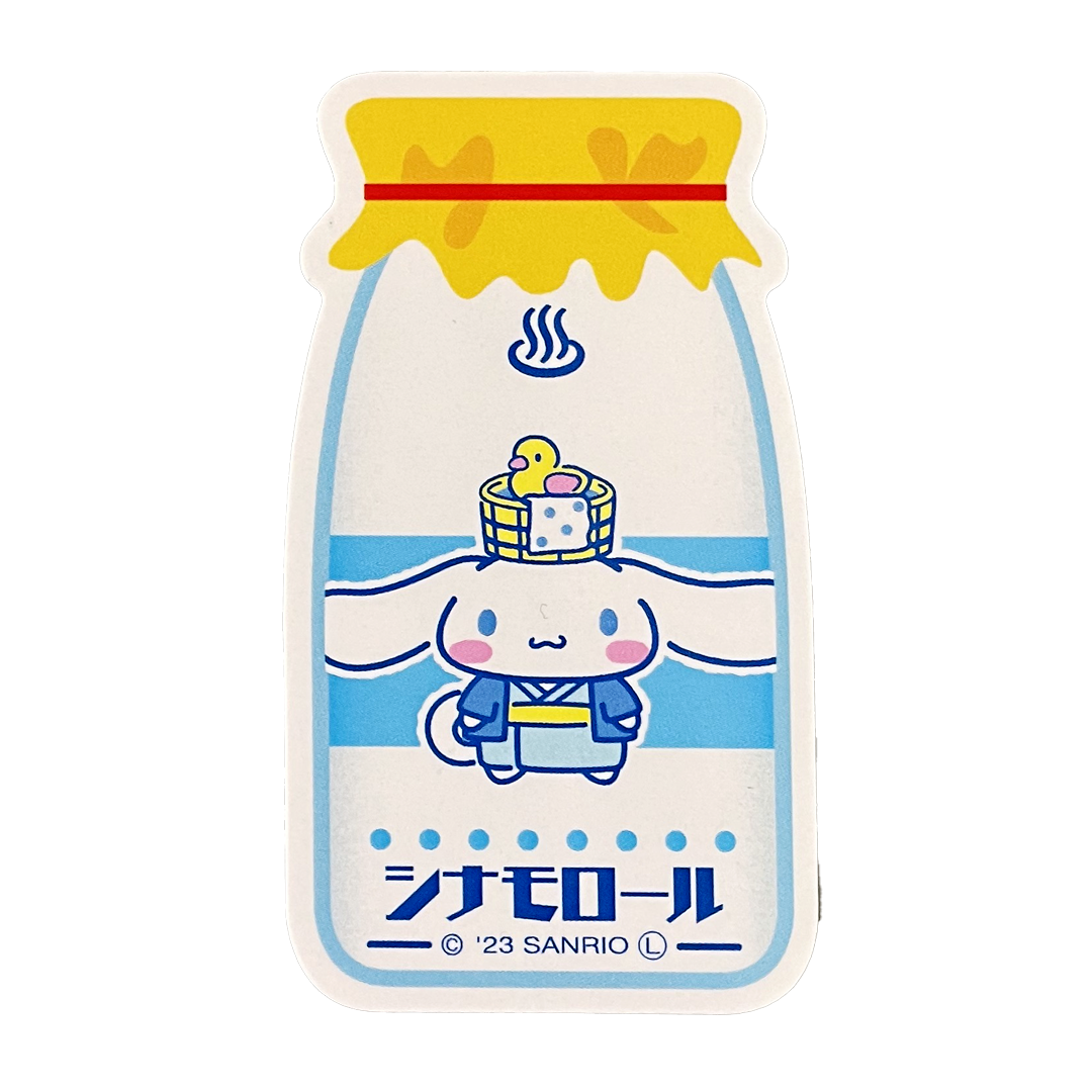 サンリオキャラクターズ 温泉ステッカーＳ牛乳瓶 シナモロール