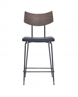 SOLI COUNTER STOOL BLACK LEATHER