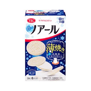 ヤマザキビスケット 白いノアール薄焼き 北海道ミルク 18枚（3枚×6パック） 5コ入り 2022/10/10発売 (4903015138071)