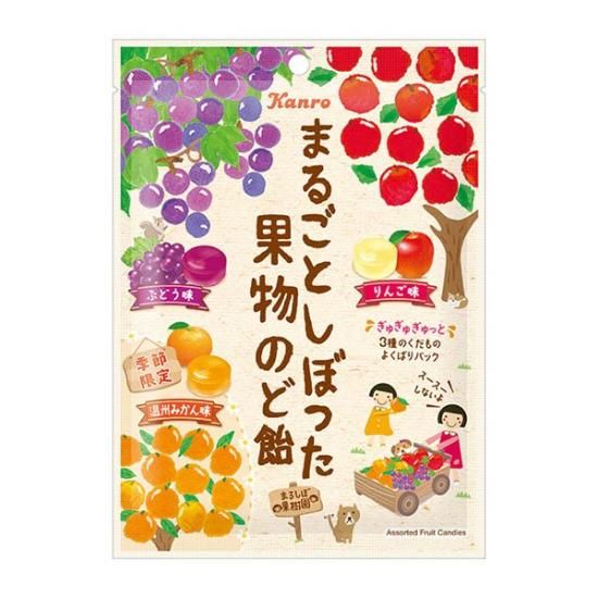 カンロ まるごとしぼった果物のど飴 80g(個装紙込み) 48コ入り カンロ まるごとしぼった果物のど飴 80g(個装紙込み) 48コ入り