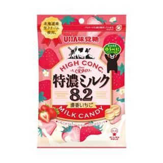 UHA味覚糖 特濃ミルク8.2 濃香いちご 75g 72コ入り 2025/09/08発売 (4902750936973c)