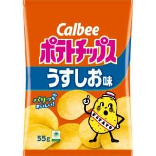 カルビー ポテトチップスうすしお味 55g 16コ入り 2025/07/21発売 (4901330504779)